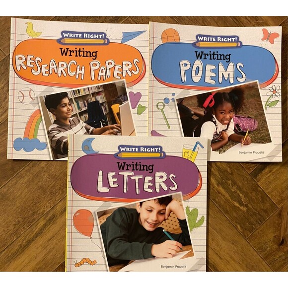 Write Right Writing Research Papers, Poems, Letters By Benjamin Proudfit 3 Books - Picture 1 of 5